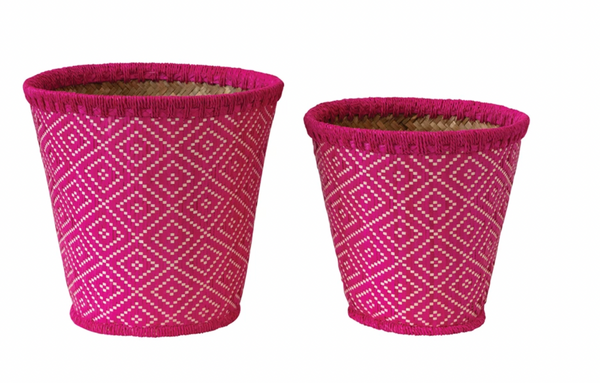 Pink Hand Woven Baskets