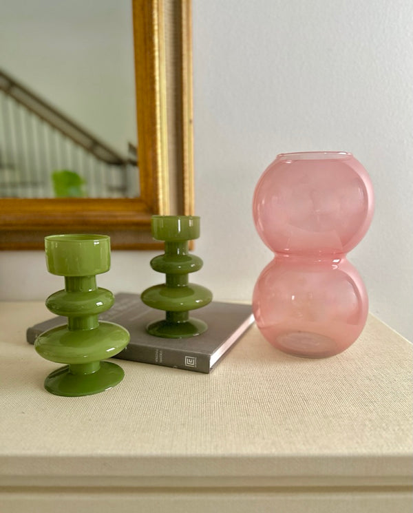 Bubble Pink Recycled Glass Vase
