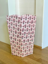 Pink Block Print Wastebasket