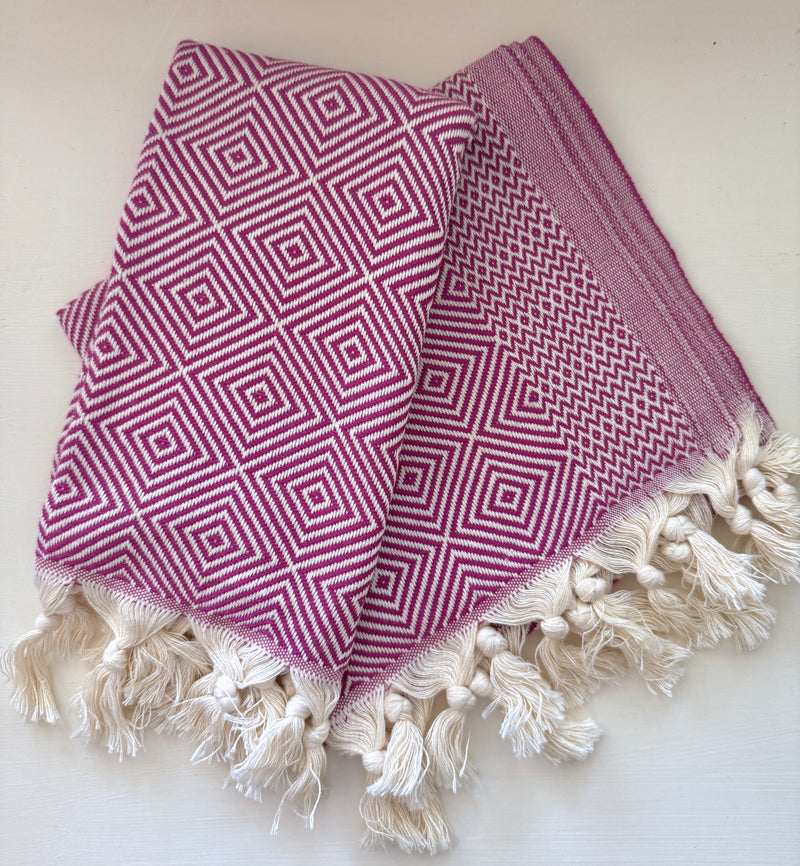 Raspberry Turkish Hand Towel