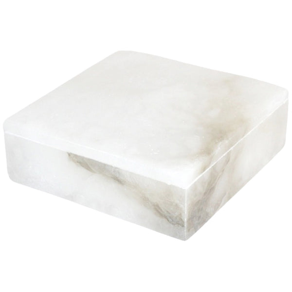 alabaster fish box Global Views Raggio White Small Handcrafted Italian rectangular alabaster boxes and tray with rounded corners Alabaster fish figurine sculpture in
