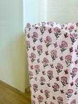 Pink Block Print Wastebasket