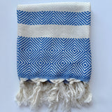 Royal Blue Diamond Turkish Hand Towel