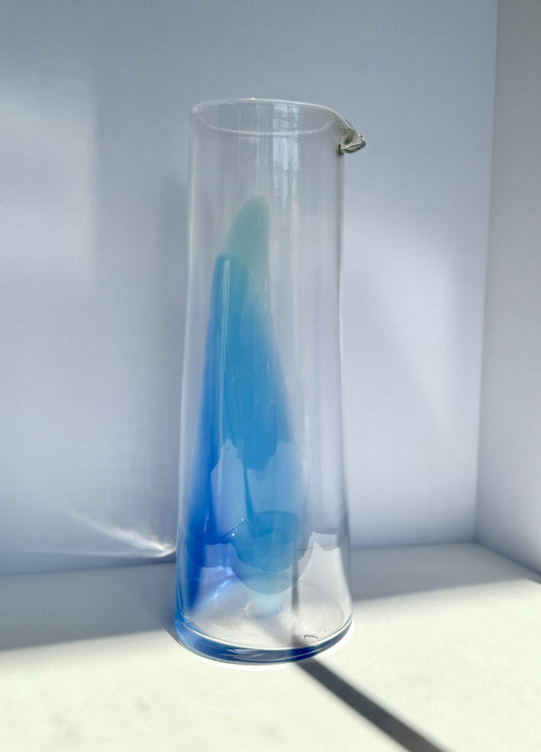 Ocean Blue Glass Pitcher