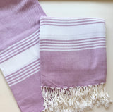 Purple + White Turkish Towel