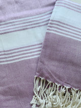 Purple + White Turkish Towel