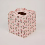 Pink Block Print Tissue Box Cover