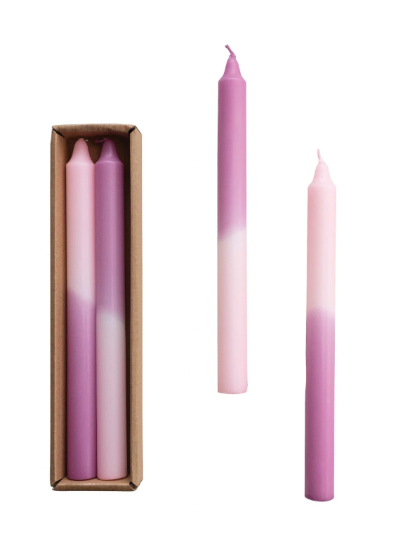 Pink & Lilac Ombre Taper Candles