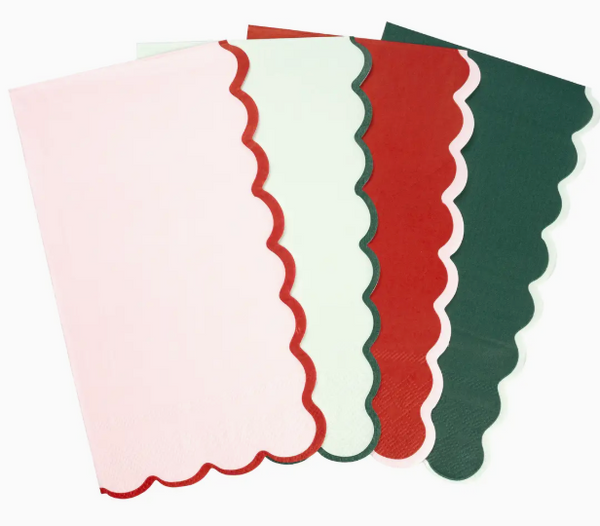 Scalloped Guest Towel Set | Christmas Combo |