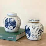 Pair of Ginger Jars with Crane