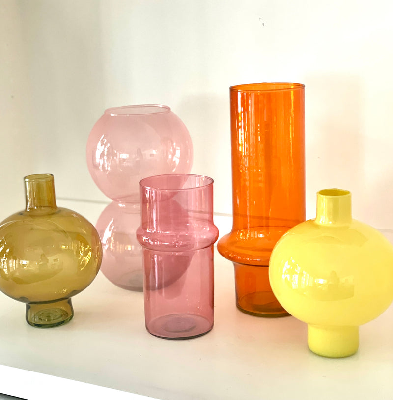 Pink Recycled Glass Vase