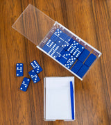 Sliding Lid Box with Blue Domino Set